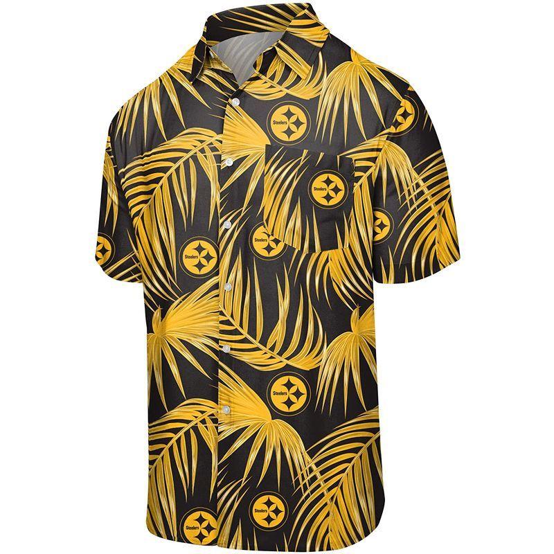 人気のファッションブランド！ Pittsburgh Steelers NFL Mens Hawaiian - 海外輸入 Shirt Button Up L