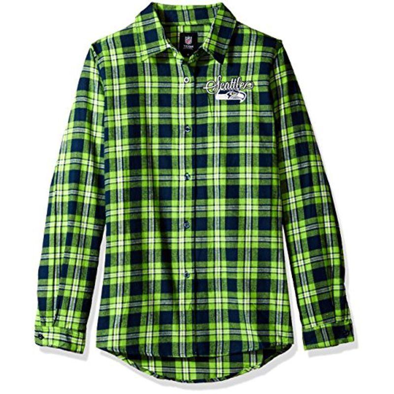 Seattle 爆売りセール開催中 Seahawks 2016 Wordmark Basic - Womens Shirt Flannel 最大65％オフ Medium