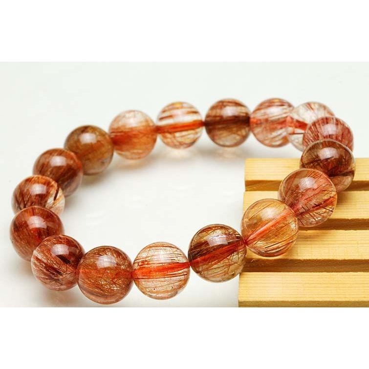 キャッツアイルチルクォーツ ブレスレット 12mm 一点物 111-10981