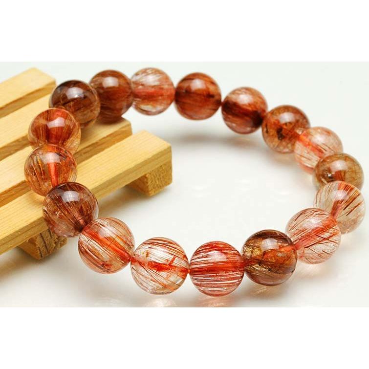 キャッツアイルチルクォーツ ブレスレット 12mm 一点物 111-10981