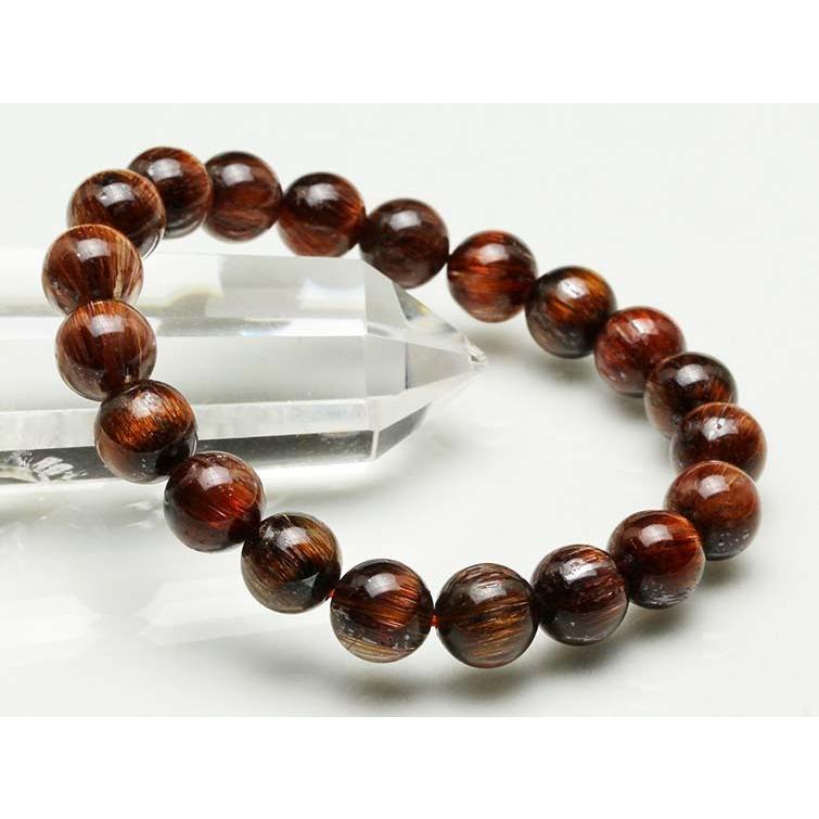 キャッツアイルチルクォーツ ブレスレット 10mm 一点物 111-10998