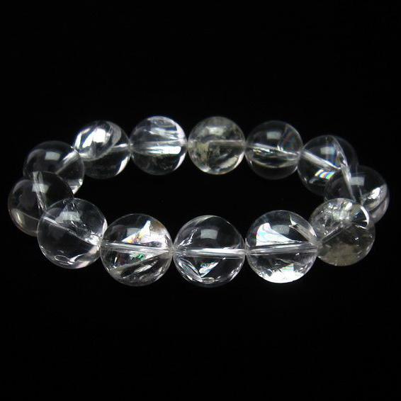 アイリスクォーツ 水晶 ブレスレット 虹入り 17mm 一点物 111-11270 