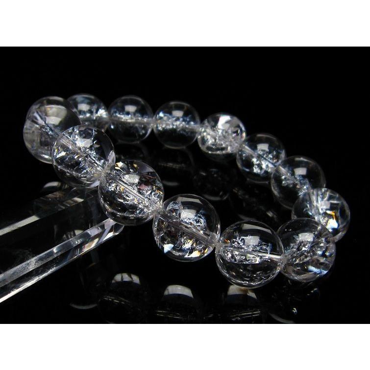 水晶 ブレスレット 虹入り ブレス アイリスクォーツ 16mm 一点物 111