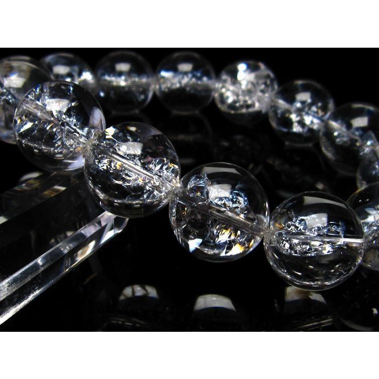 水晶 ブレスレット 虹入り ブレス アイリスクォーツ 16mm 一点物 111