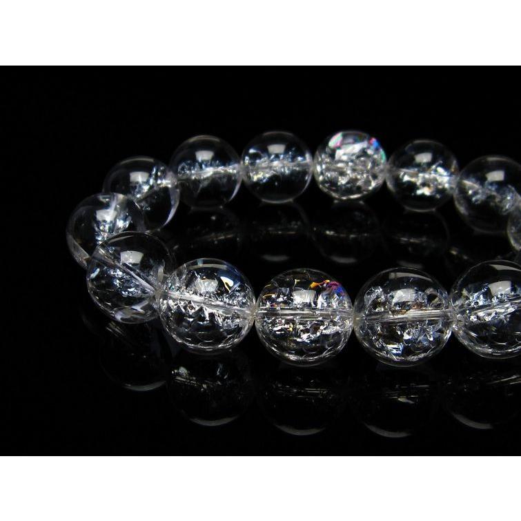 水晶 ブレスレット 虹入り ブレス アイリスクォーツ 16mm 一点物 111