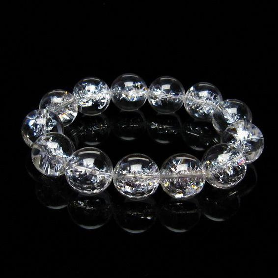 水晶 ブレスレット 虹入り ブレス アイリスクォーツ 17mm 一点物 111 