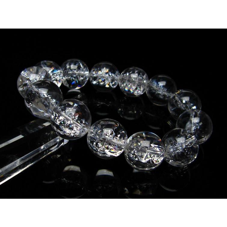 水晶 ブレスレット 虹入り ブレス アイリスクォーツ 18mm 一点物 111-17219_1