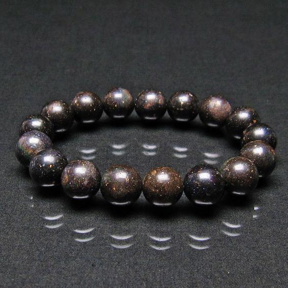 ブラックオパール ブレスレット 12mm 一点物 111-17694 : 天然石