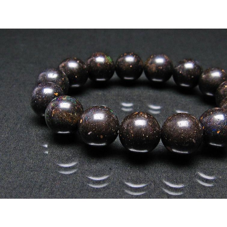 ブラックオパール ブレスレット 15mm 一点物 111-17713 : 天然石
