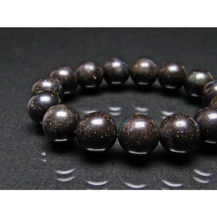 ブラックオパール ブレスレット 14mm 一点物 111-17724 : 天然石