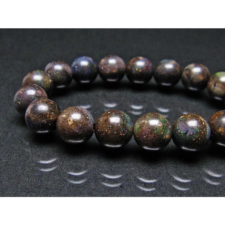 ブラックオパール ブレスレット 12mm 一点物 111-17750 : 天然石