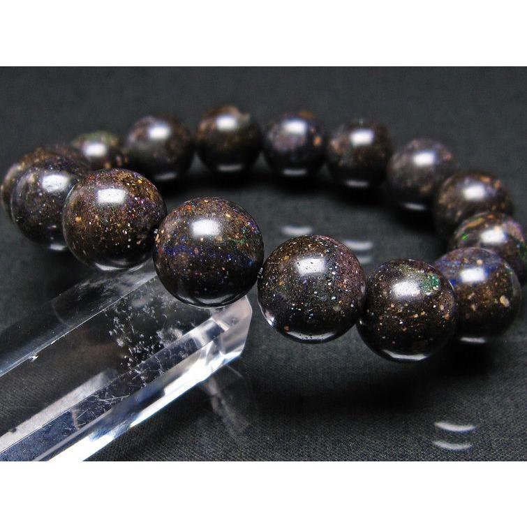 ブラックオパール ブレスレット 13mm 一点物 111-17763 : 天然石