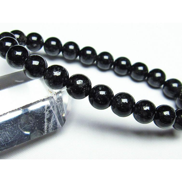 【ブラックルチル】天然ブラックトルマリンインクォーツ 8mm 天然石ブレスレット ブラックルチルクォーツ ブレスレット 8mm トルマリンインクォーツ