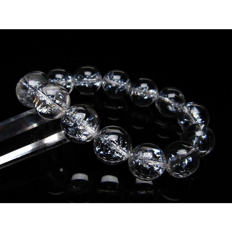 アイリスクォーツ 水晶 ブレスレット 16mm 送料無料 一点物 111-20223