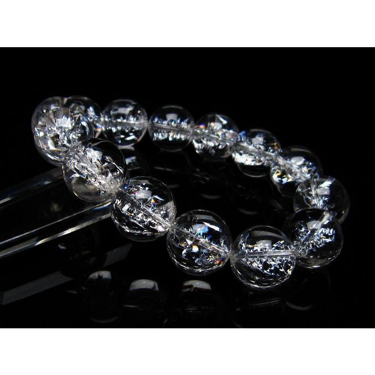 アイリスクォーツ 水晶 ブレスレット 16mm 送料無料 一点物 111-20227