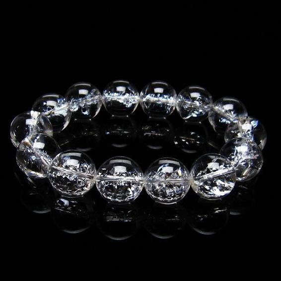 アイリスクォーツ 水晶 ブレスレット 16mm 送料無料 一点物 111-20229