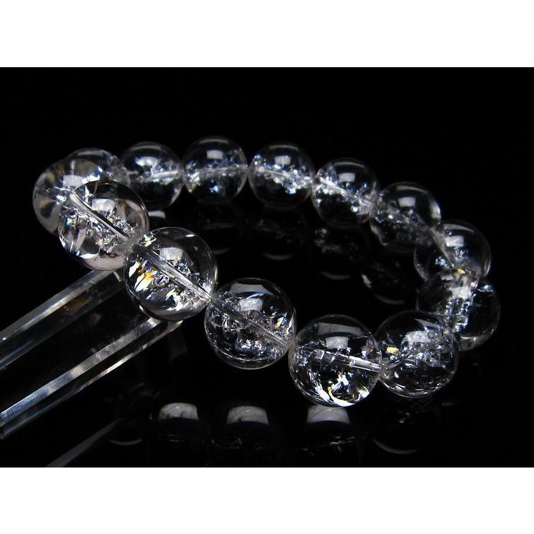 アイリスクォーツ 水晶 ブレスレット 16mm 送料無料 一点物 111-20229