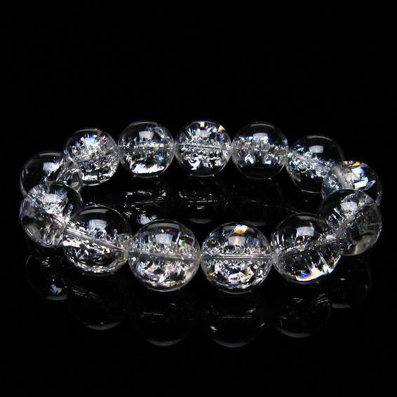 アイリスクォーツ 水晶 ブレスレット 18mm 送料無料 一点物 111-20259