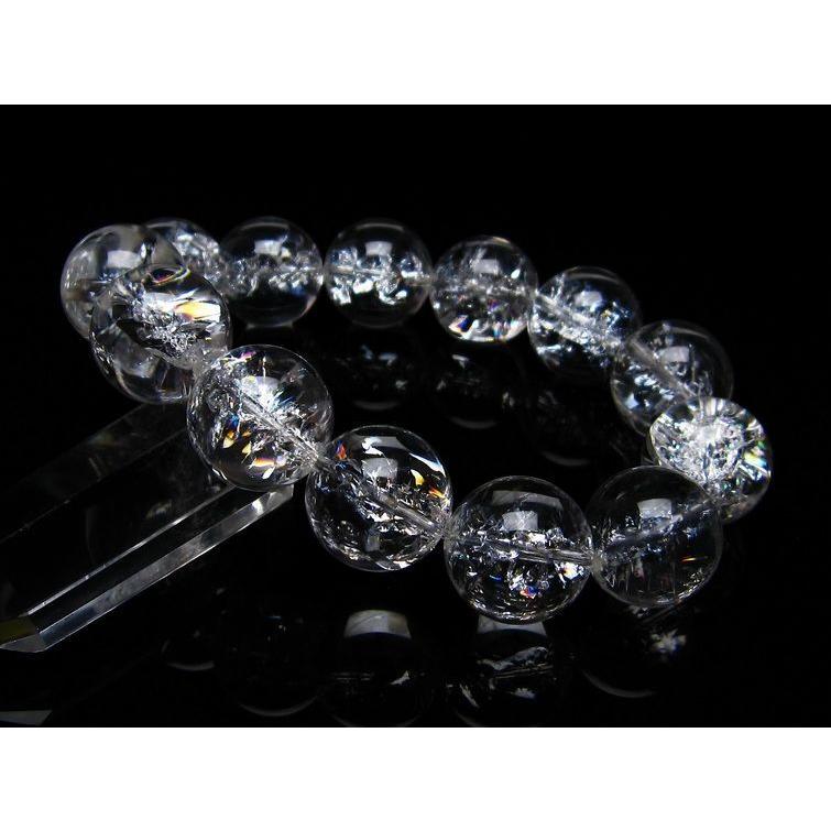 アイリスクォーツ 水晶 ブレスレット 18mm 送料無料 一点物 111-20260_1
