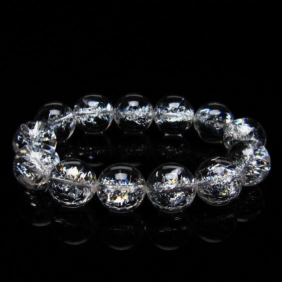 アイリスクォーツ 水晶 ブレスレット 18mm 送料無料 一点物 111-20271