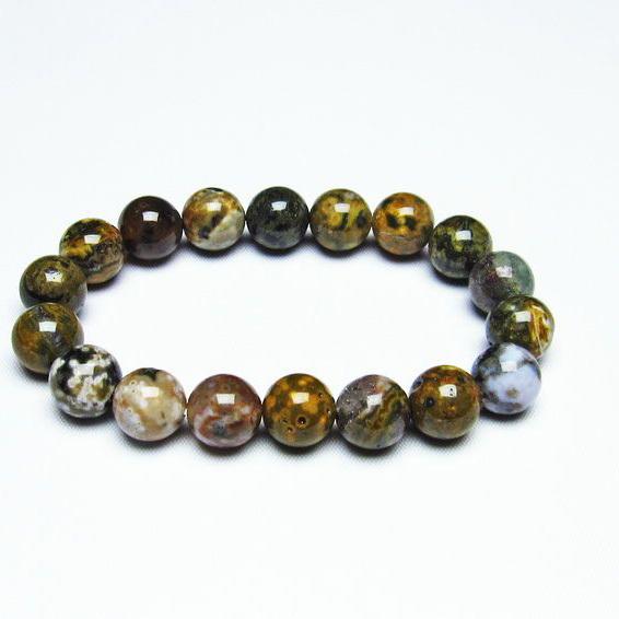 オーシャンジャスパー ブレスレット 11mm 一点物 メール便送料無料 [M