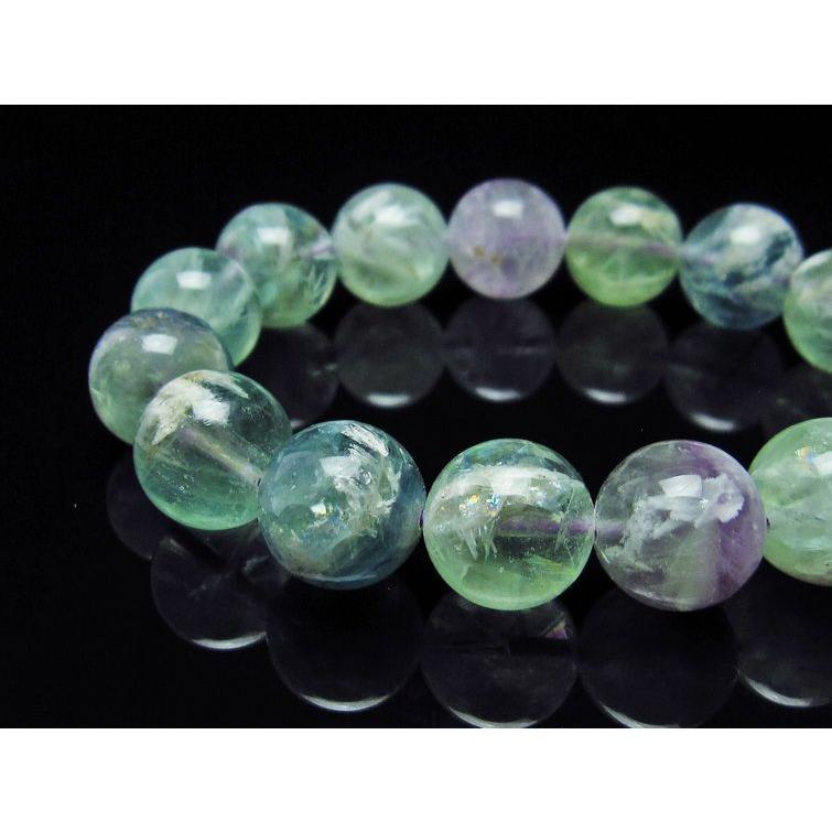 エンジェルフェザー フローライト ブレスレット 14mm 送料無料 一点物