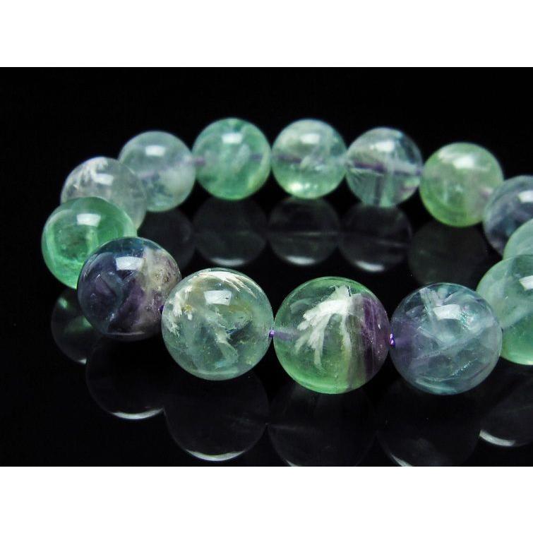 エンジェルフェザー フローライト ブレスレット 15mm 送料無料 一点物