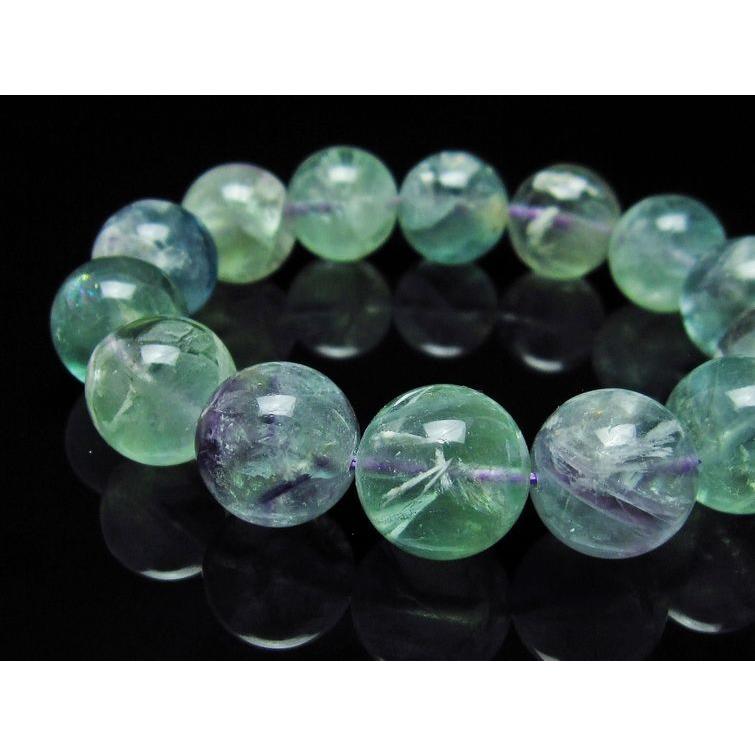 エンジェルフェザー フローライト ブレスレット 15mm 送料無料 一点物
