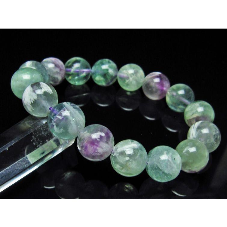 エンジェルフェザー フローライト ブレスレット 13mm 送料無料 一点物