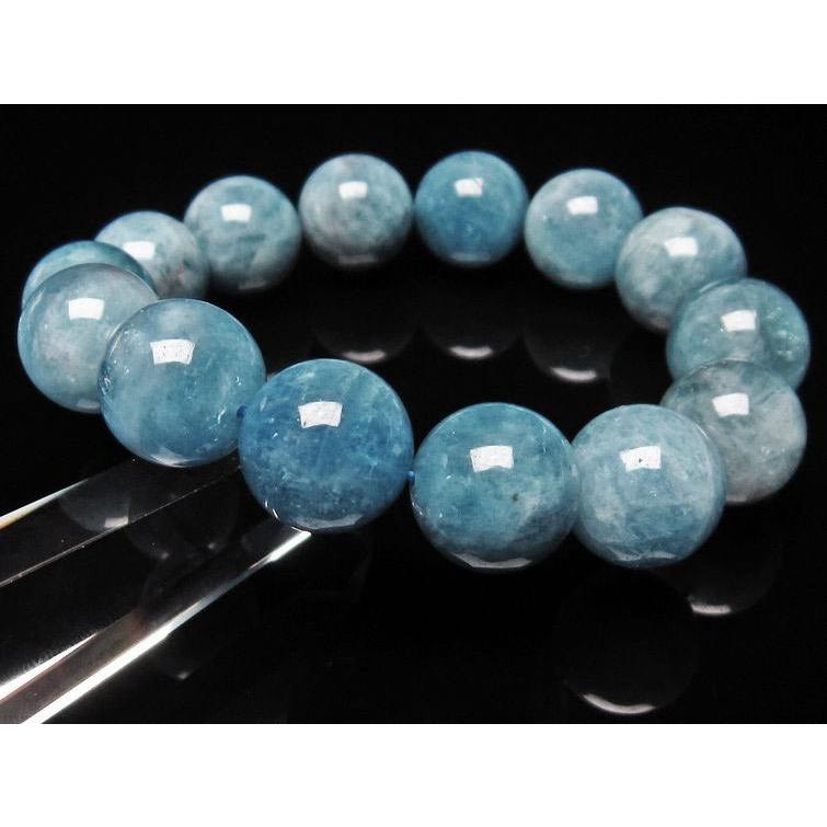 アクアマリン ブレスレット Aquamarine 16mm 一点物 111-243 : 天然石