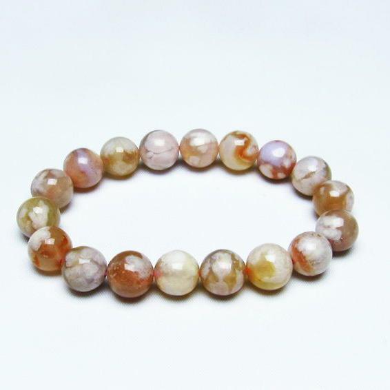 チェリーブロッサムアゲート ブレスレット 桜瑪瑙 12mm アゲット 一点