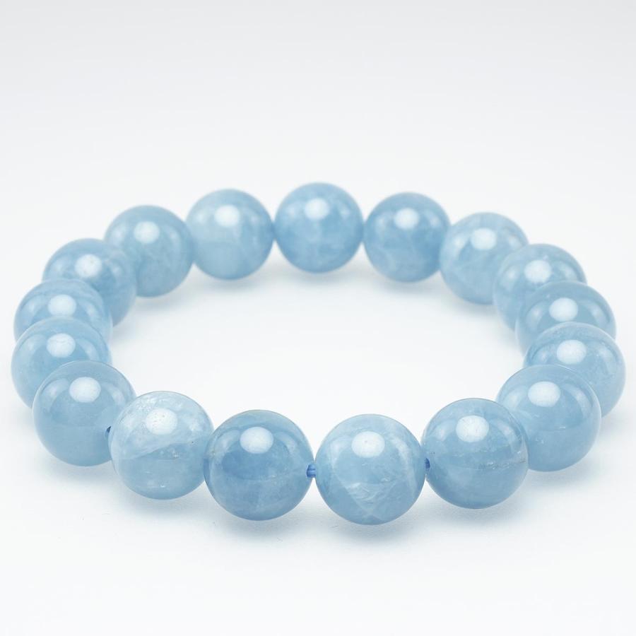 アクアマリン 12mm アクアマリン ブレスレット Aquamarine 12mm 一点物 111-2516 : 天然石