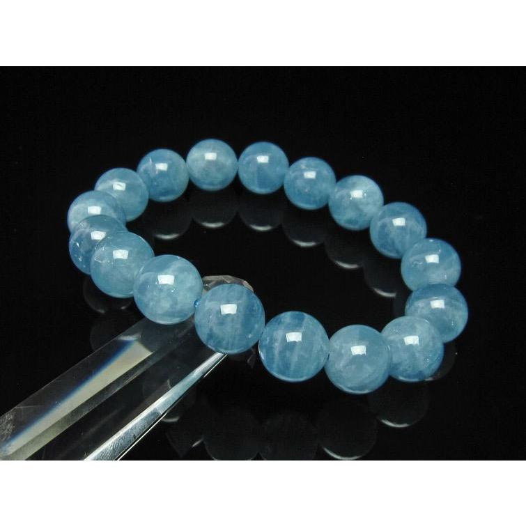 アクアマリン ブレスレット Aquamarine 12mm 一点物 111-2521｜tosho-stones｜02