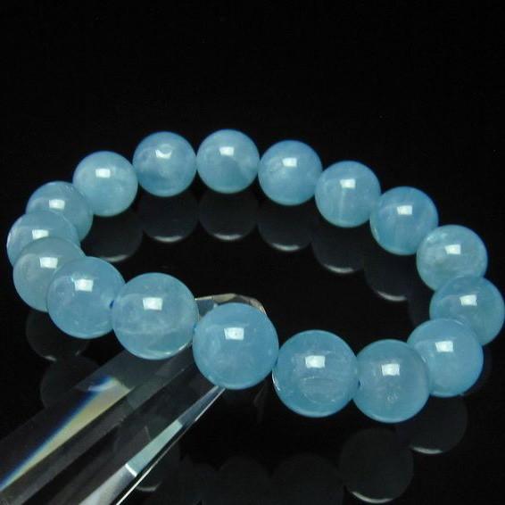 アクアマリン ブレスレット Aquamarine 12mm 一点物 111-2543 : 天然石