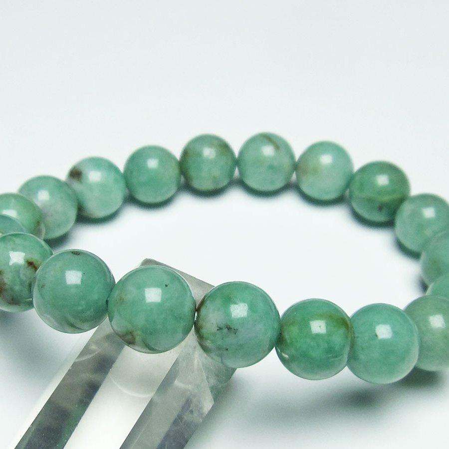 エメラルド ブレスレット 10mm 送料無料 一点物 111-25990 : 天然石