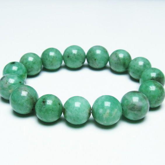 エメラルド ブレスレット 15mm Emerald Bracelet 緑玉 翠玉 送料無料 一点物 111-26100