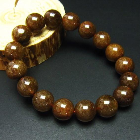 ブロンズルチル ブレスレット 12mm 一点物 111-2614