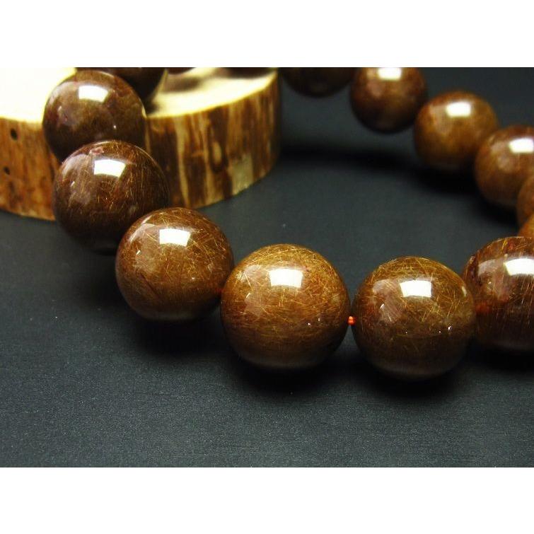ブロンズルチル ブレスレット 16mm 一点物 111-2616 : 天然石 