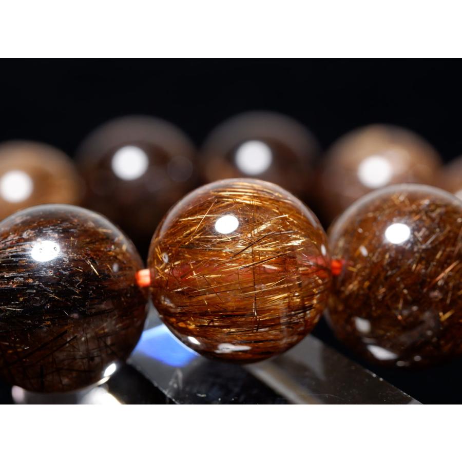 ブロンズルチル ブレスレット 15mm 一点物 111-2639 : 天然石