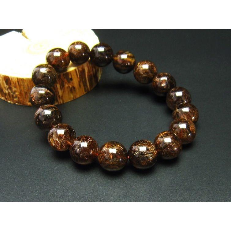 ブロンズルチル ブレスレット 12mm 一点物 111-2641 : 天然石