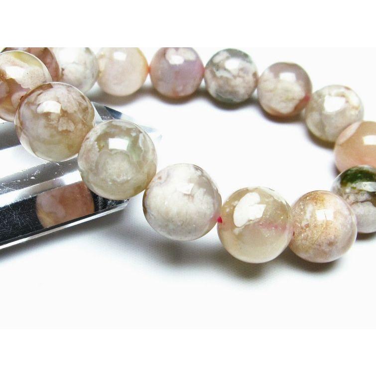 チェリーブロッサムアゲート ブレスレット 桜瑪瑙 14mm アゲット 一点