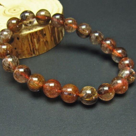 ルチルクォーツ ブレスレット 9mm 一点物 111-2679 : 天然石