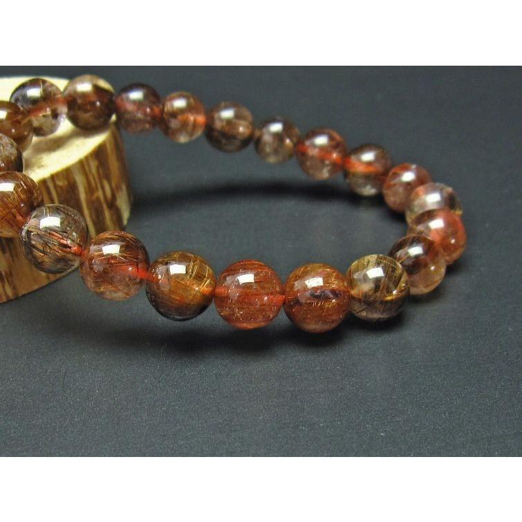 ルチルクォーツ ブレスレット 9mm 一点物 111-2679 : 天然石