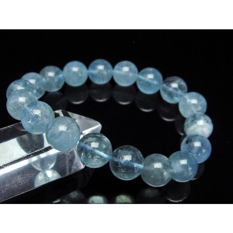 アクアマリン ブレスレット 11mm 送料無料 一点物 111-26939 : 天然石