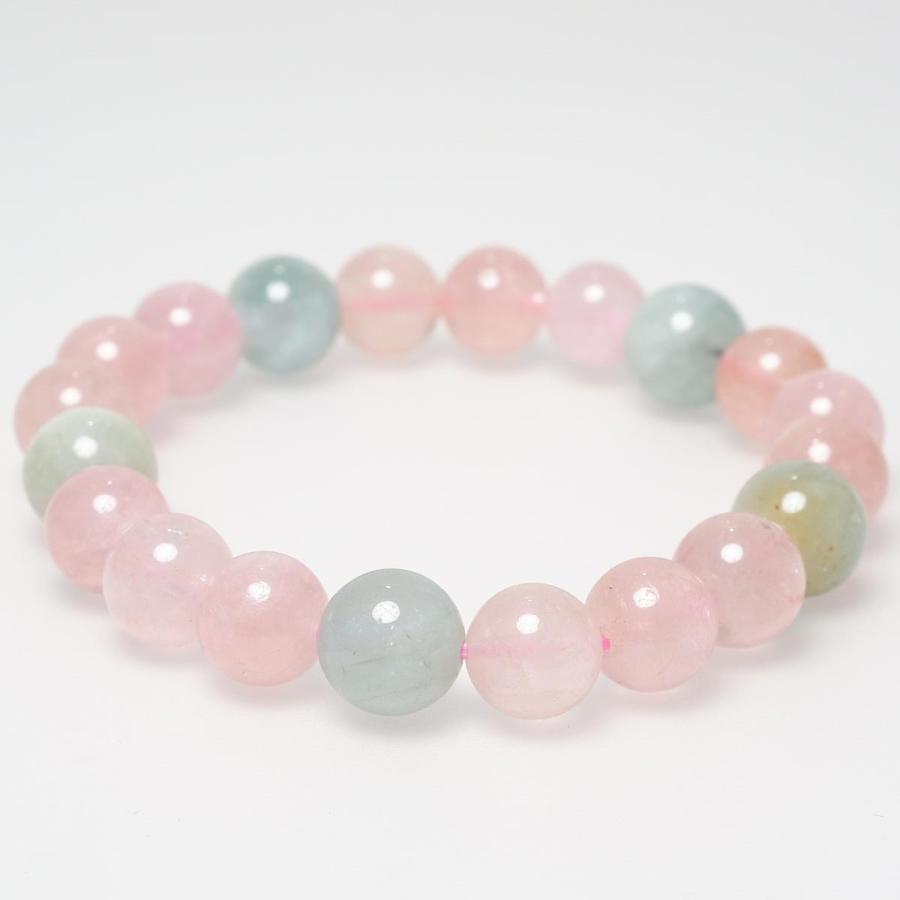 ミックスカラーベリル ブレスレット 10mm 一点物 111-2748 : 天然石
