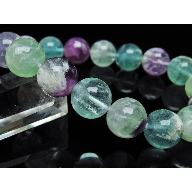 エンジェルフェザー フローライト ブレスレット 12mm 一点物 送料無料 111-28869の画像