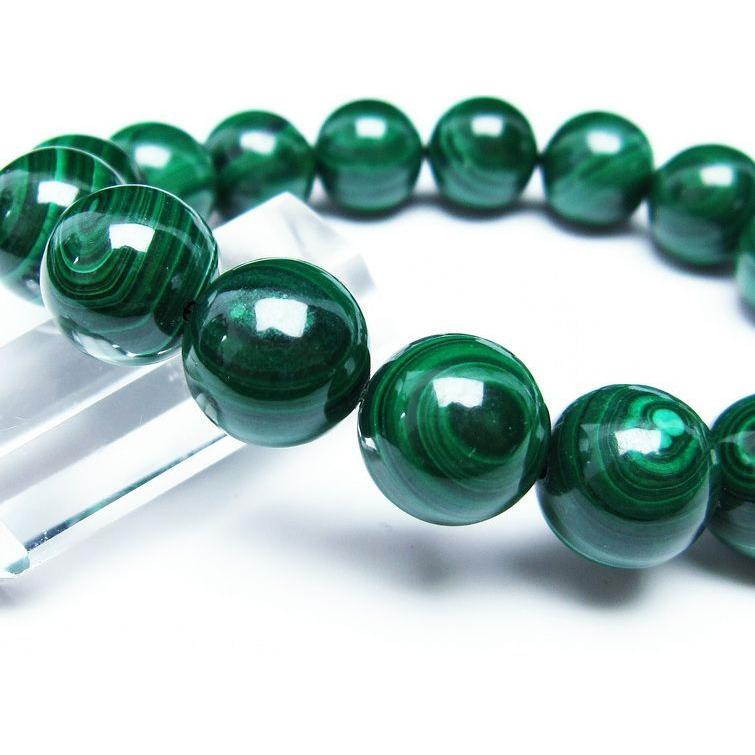 マラカイト ブレスレット 14mm 天眼 malachite 一点物 送料無料 111-29382_2