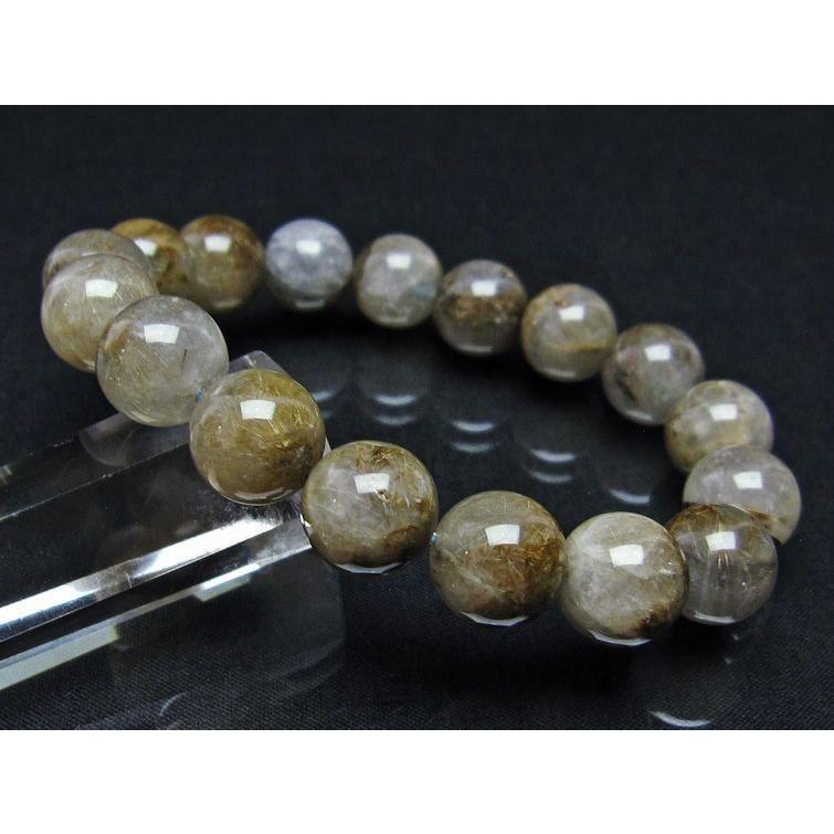プラチナルチルクォーツ ブレスレット 12mm 一点物 送料無料 111-29770