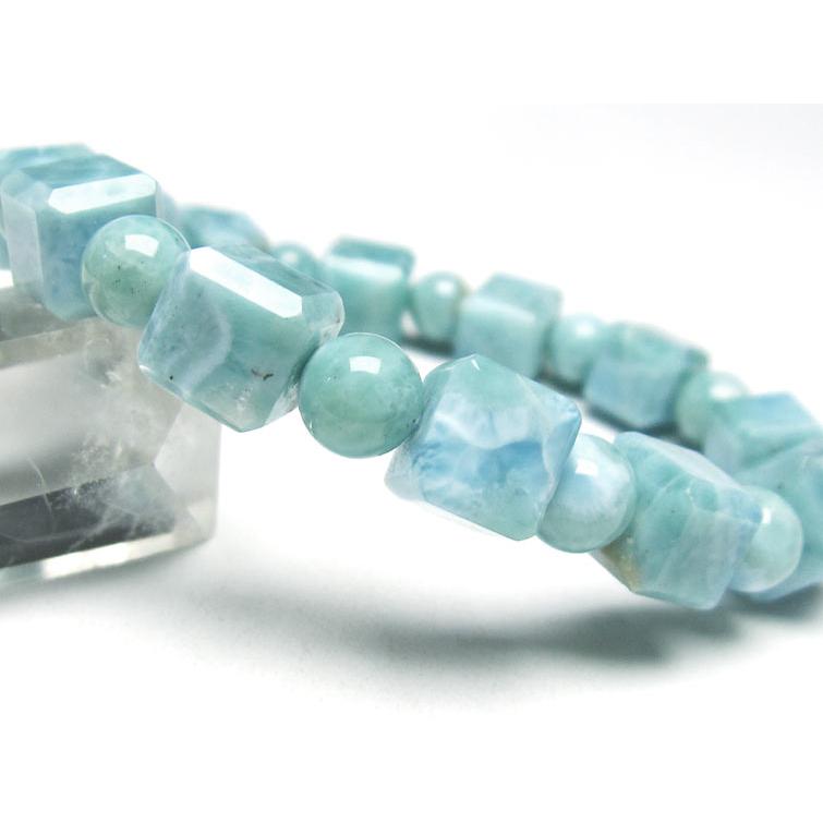 ラリマー ブレスレット 7mm 一点物 送料無料 111-34393 ブルー