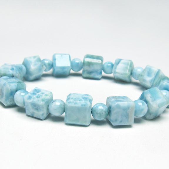 ラリマー ブレスレット 7mm 一点物 送料無料 111-34425 : 天然石